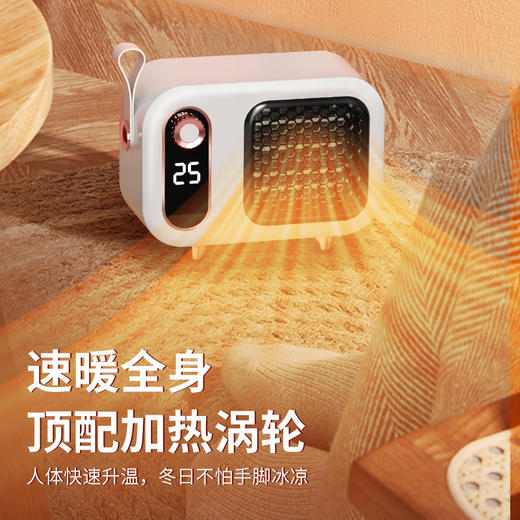 【懂得取暖，柔暖愈身心！】新款取暖器桌面小型迷你暖风机家用宿舍速热电暖器高功率超省电lm 商品图2