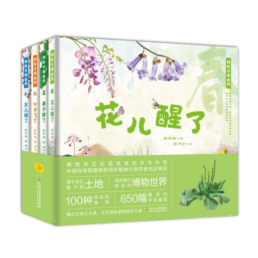 陪孩子淘自然——春夏秋冬（4册）真正家门口的博物学，集科普诗词散文、童趣于一体。100种植物，650幅精美手绘，一套书让孩子成为识花达人！ 商品图0