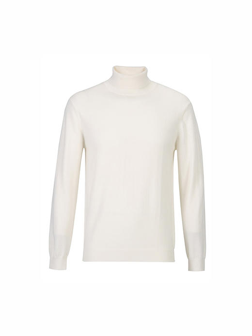 callisto白色两翻领羊毛混纺高领针织衫 FSKNW175C WH 商品图0