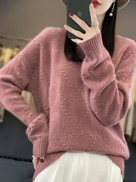 2023年秋冬新款韩版女士圆领长袖针织衫女士纯色套头针织打底衫