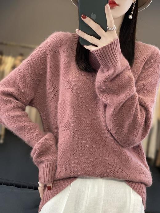 2023年秋冬新款韩版女士圆领长袖针织衫女士纯色套头针织打底衫 商品图0