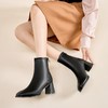 ZHR雅致方头绒暖短靴女2023冬季新款法式复古高跟女靴瘦瘦靴百搭 商品缩略图2