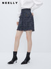NEELLY纳俪商场同款牛仔撞色小香风半身裙女千鸟格高腰A字裙 短裙N23101E01022 商品缩略图0