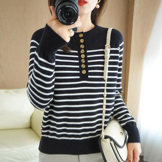 2023年秋冬新款韩版包芯纱女式圆领长袖常规内搭女式针织打底衫 商品图0