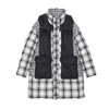 谜底连帽中长款羽绒服女2023冬款复古格子拼接鸭绒保暖234MY1500 商品缩略图4