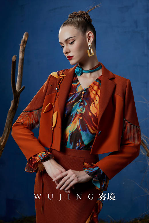 3203018 流光暖阳 进口超细加密玛卡布，进口立体十字花呢西装 雾境 商品图8