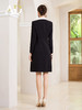AD黑白撞色西装连衣裙女ol通勤白领职业装v领小香风正装长袖裙子 商品缩略图4