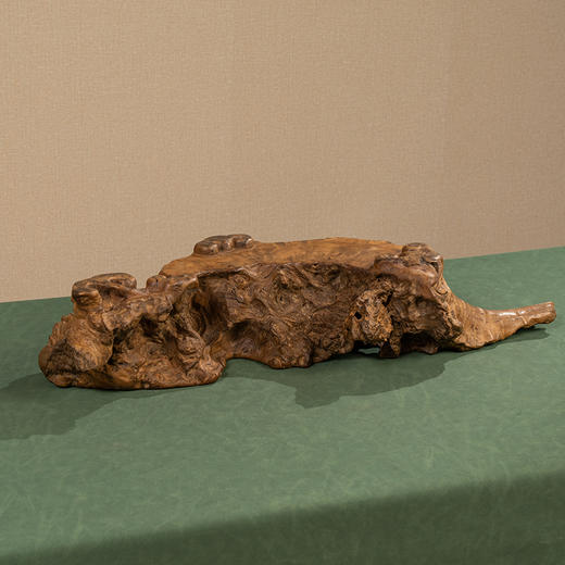 清 瘿木雕灵芝如意器座 商品图1