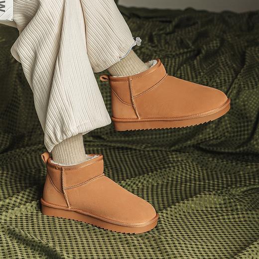 ZHR简约斜口短筒绒暖雪地靴女2023冬季新款舒适便捷女靴韩版百搭 商品图10