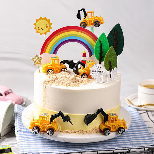 【小世界，大梦想】挖掘机工程车三选一鲜果奶油蛋糕【惠州】 商品图2