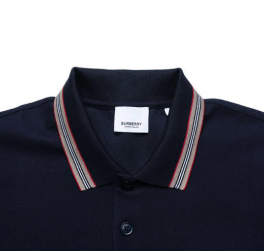 【预定款】BURBERRY 博柏利 男士全新深蓝色 棉质TB刺绣短袖POLO衫 8056222 商品图3