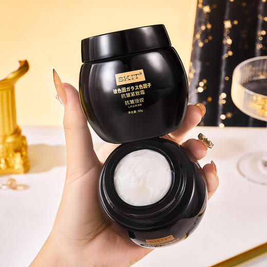 【轻柔涂抹，犹如丝绸般紧致肌肤！】抖音直播爆款SKIT玻色因抗皱紧致霜淡纹法令纹面霜晚霜黑绷带霜 商品图2