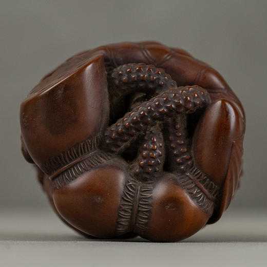 清 黄杨木雕莲花金蟾摆件 商品图3