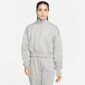 Nike/耐克卫衣女冬新款宽松半开拉链长袖保暖加绒立领套头衫DQ5768-063