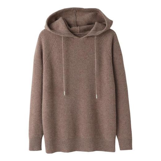 2023秋冬毛衣女针织衫帽衫连帽厚款外套绒衫宽松 商品图4