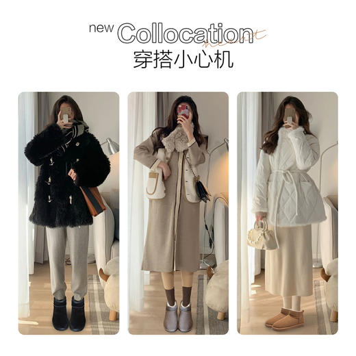 ZHR简约斜口短筒绒暖雪地靴女2023冬季新款舒适便捷女靴韩版百搭 商品图13