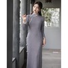 BJS-8605复古气质民国风针织旗袍 秋季新款改良日常新式显瘦旗袍裙8605 商品缩略图1