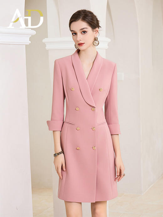 AD气质青果领西装连衣裙女主持人上镜正装裙子播音艺考面试职业装 商品图1