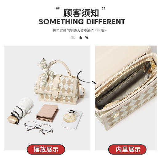 Safiya/索菲娅2023新款小方包单肩包包女斜挎包手提女包SF9140091Y 商品图8