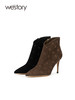 westory2023秋季新品法式磨砂细高跟及踝瘦瘦靴潮流女神气质W23DS83101 商品缩略图0