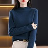 新款2023秋季风气质安迪绒套头厚半高领常规毛衣女式针织衫 商品缩略图4