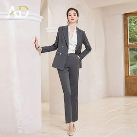 AD职业顾问工作服秋季2023新款女装套装双排扣商务律师职业装正装