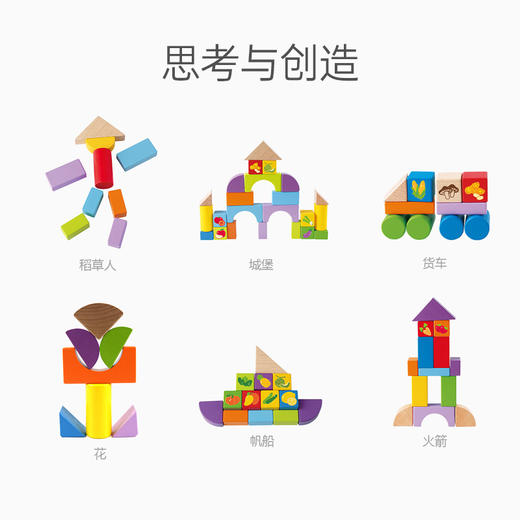 Hape120粒水果蔬菜积木E8303 商品图5