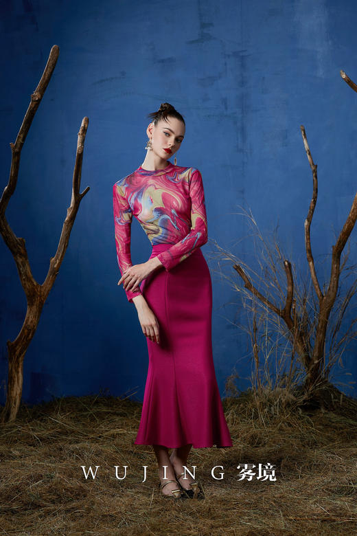 3203006 瑰意成绮 定制氨纶美国网打底衫 雾境 商品图5