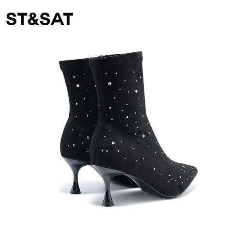 星期六优雅尖头细高跟弹力女靴SS34116069 商品图10