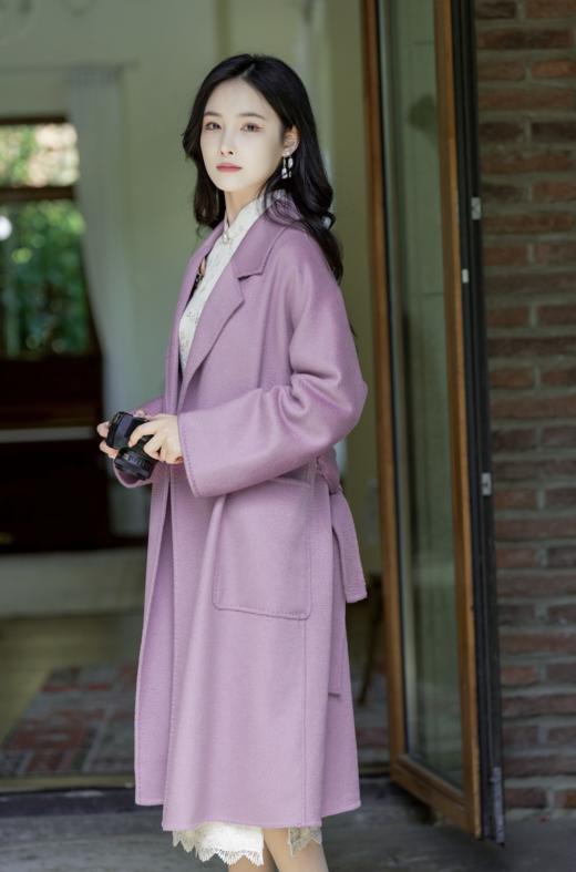 逸红颜明月优选#🔥亏本清仓『一件可以穿十年的经典大衣』木槿紫澳洲羊毛双面呢大衣『紫悦』 商品图13