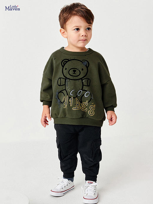 【优质棉卫衣，舒服不止一点点！】Little maven秋季新款男童卫衣套装居家童装欧美长裤卫衣两件套 商品图0