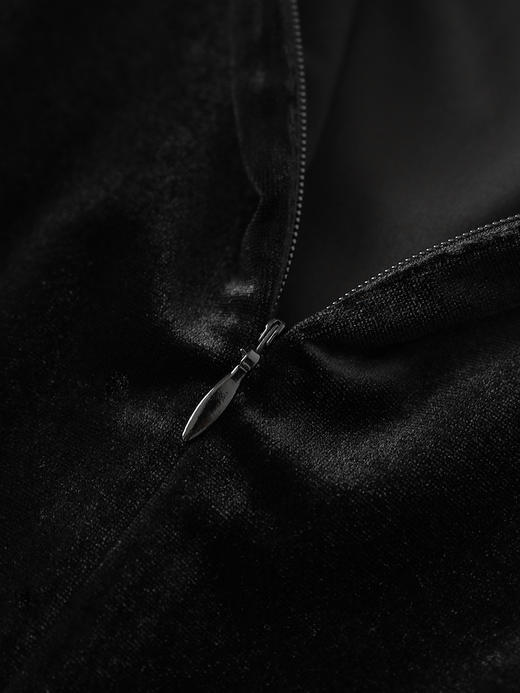 优雅显瘦，中长裙宴会礼服裙重工钉钻丝绒连衣裙WLZD-2323210 商品图3