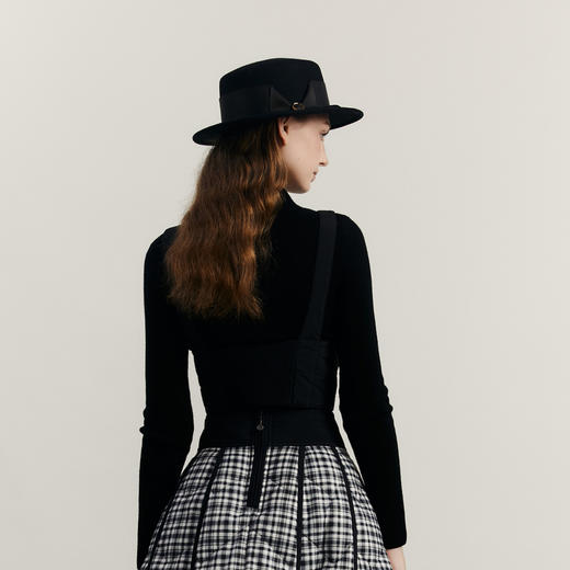 谜底羽绒背心女2023冬新款复古特色胸衣式设计感羽绒服234MY1588 商品图2