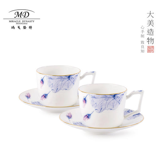 【6F】玛戈隆特骨瓷茶具下午茶荷莲盛宴咖啡杯碟套装高颜值茶杯家用杯子 商品图0