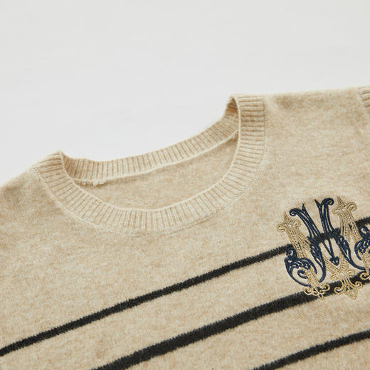 谜底针织背心女2023冬季新款复古学院风圆领套头针织衫234MZ1853 商品图3