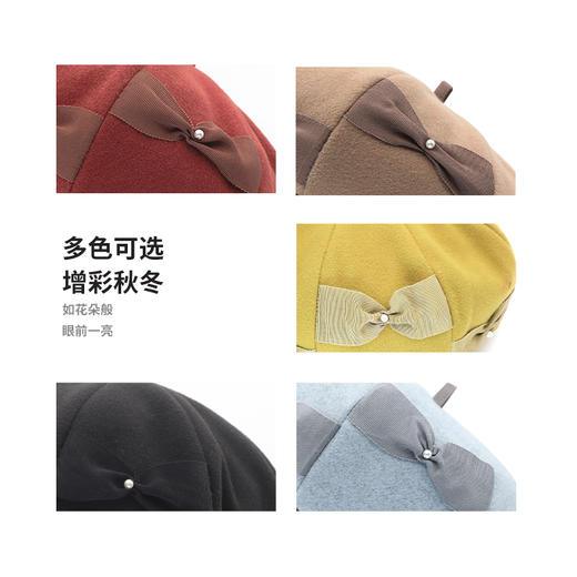 YORO容若珍珠蝴蝶结贝雷帽（DN0010） 商品图2