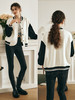 OLrain欧芮儿美式黑白色卫衣女秋装2023年新款复古棒球开衫短外套 商品缩略图3