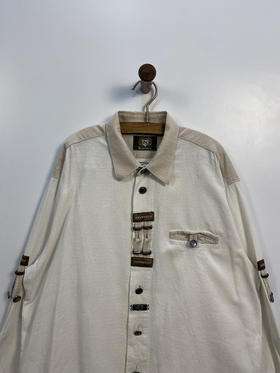 90年代 Vintage OS 金属扣 100% 全棉 奥地利 蒂罗尔长袖衫 _DRRL(L-XL)