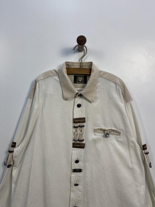 90年代 Vintage OS 金属扣 100% 全棉 奥地利 蒂罗尔长袖衫 _DRRL(L-XL) 商品图0
