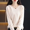 无缝一线成衣连帽长袖针织衫女士套头韩版宽松休闲外搭毛衣 商品缩略图2