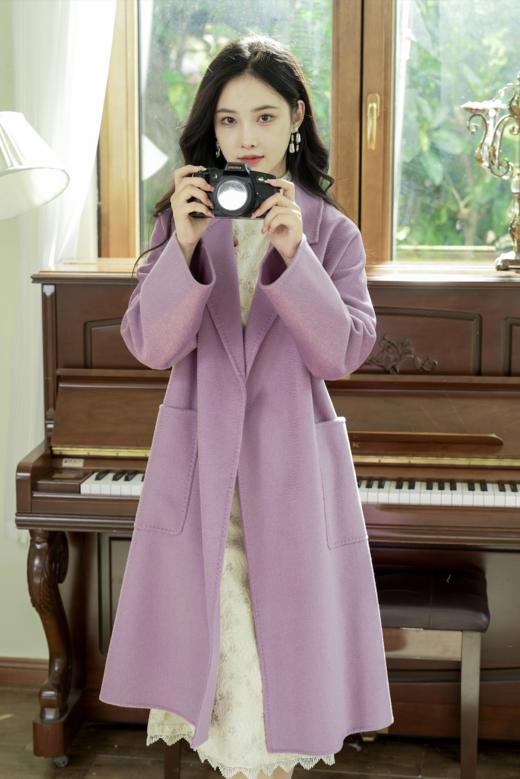 逸红颜明月优选#🔥亏本清仓『一件可以穿十年的经典大衣』木槿紫澳洲羊毛双面呢大衣『紫悦』 商品图5