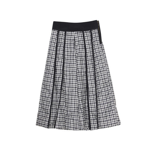 谜底羽绒半身裙女2023冬季新款复古特色格纹A型大摆长裙234MY1590 商品图4