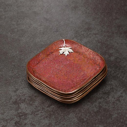 纯铜春华秋实杯托 | 三生有杏杯托  手工紫铜茶杯垫隔热茶托禅意杯托盏托茶具配件轻奢高档 商品图6