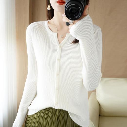 2023秋冬新款韩版针织开衫显瘦打底衫毛衣圆领针织外套 商品图4