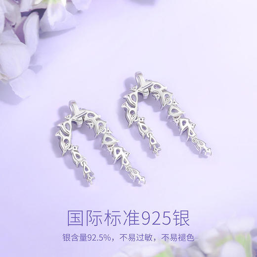 紫藤相依【耳环】Fanci范琦 紫藤花系列 925银饰轻奢生日礼物 下单赠精美礼盒 顺丰空运+运费险 商品图2