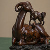 二十世纪 黄杨木雕三阳开泰摆件（红木座） 商品缩略图1
