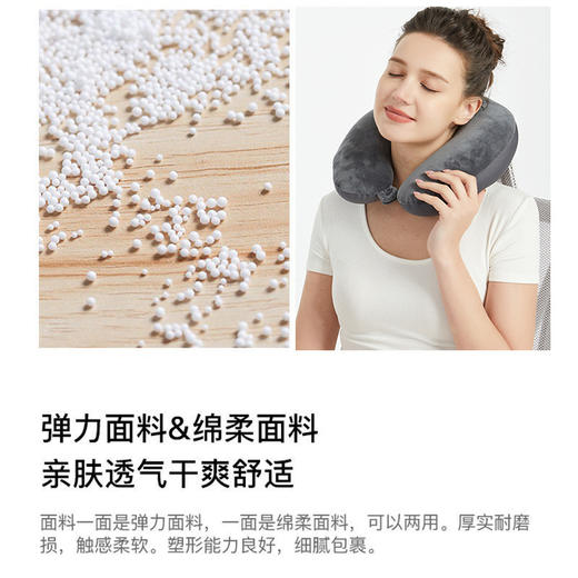 【亲肤透气干爽舒适！泡沫粒子颈枕】四季通用，舒适支撑，亲肤柔软，U型枕 泡沫粒子颈枕 印花汽车旅行枕 护颈保健枕头 商品图1