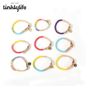 Tinklylife RAINBOW系列真皮拼绳彩虹项圈
