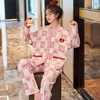 秋冬季【萌系长袖睡衣套装】 韩版系带家居服 舒适棉质  多款图案可选 商品缩略图13