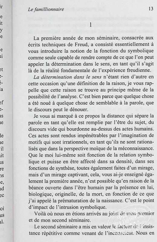 预售 【中商原版】Jacques Lacan 拉康研讨会 5 无意识的形成 Les Formations de linconscient 法文原版 商品图4